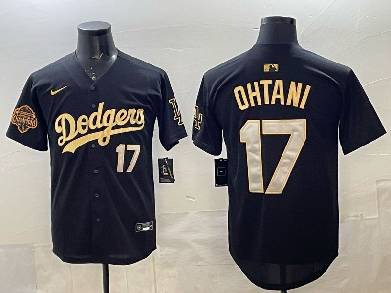 Men 2026 Nike Los Angeles Dodgers #17 Ohtani black Game MLB Jersey 08